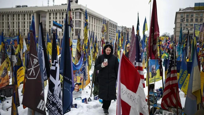 <p>File photo: A person walks through a makeshift memorial to fallen Ukrainian and foreign soldiers in Independence Square in Kyiv (Picture credit: AP)</p>
<p>” decoding=”async” fetchpriority=”high”></p>
</div>
<div>
<p><span title= 4 years on, Russia's Ukraine 'blitz' drags on: How the conflict redefined warfare, shattered Europe
