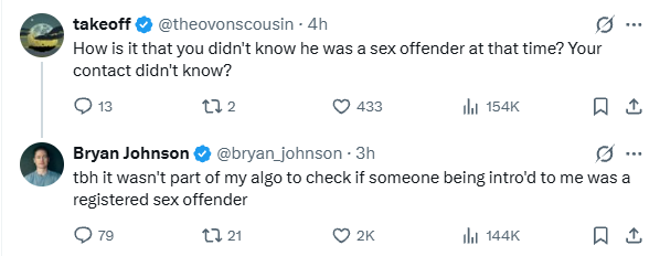 X (formerly Twitter) users accuse Bryan Johnson for defending his brief encounter with Epstein X (formerly Twitter) users accuse Bryan Johnson for defending his brief encounter with Epstein
