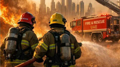 Abu Dhabi Construction Site Fire Contained in Al Mushrif: Investigations Underway Emergency in Abu Dhabi: Fire breaks out at Al Mushrif construction site, police and civil defence rush in