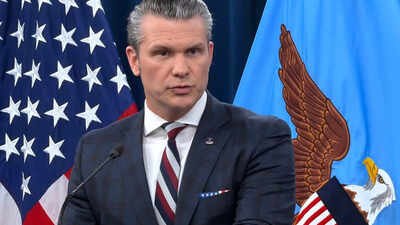 <p>Pete Hegseth at press briefing</p>
<p>” decoding=”async” fetchpriority=”high”></p>
</div>
<div>
<p><span title= 'US, Israel will have complete control of Iran skies in few days,' says Pentagon chief