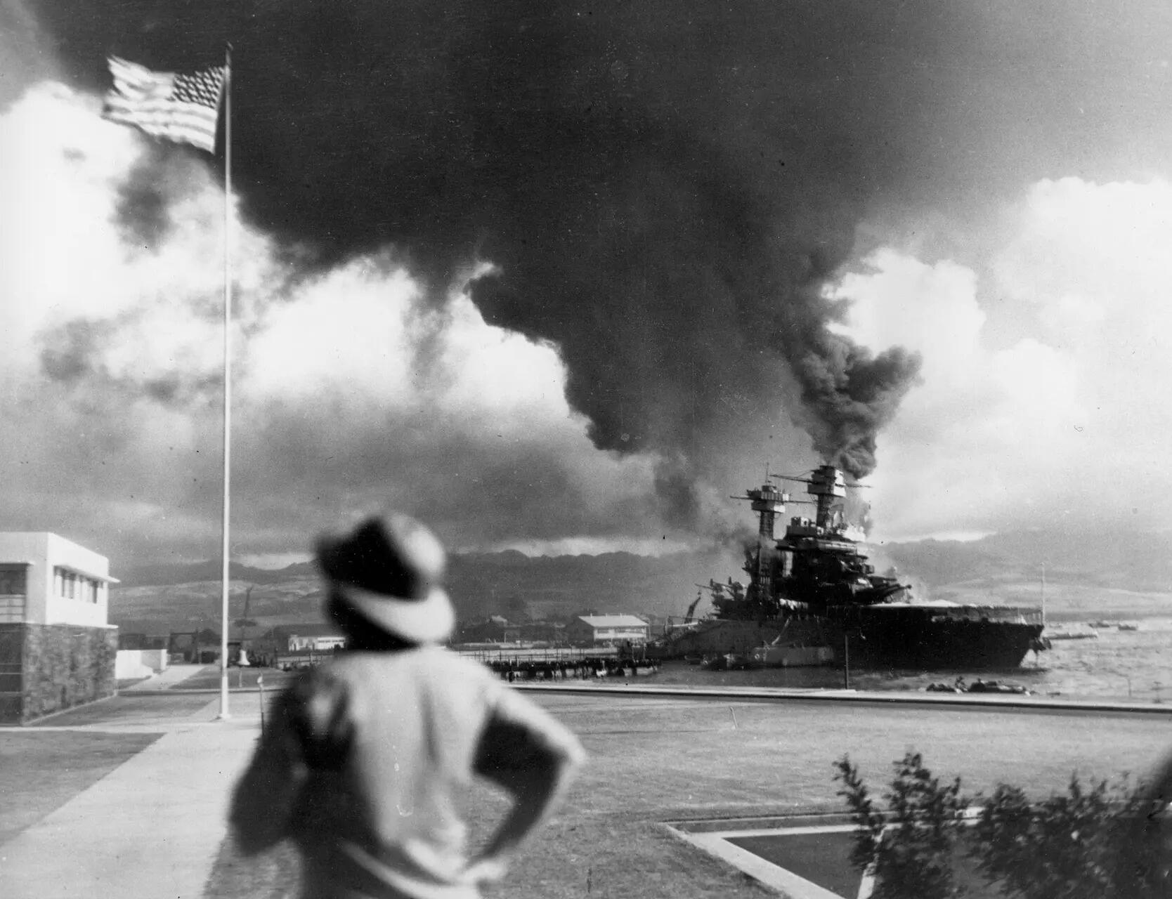 FILE - American ships burn during the Japanese attack on Pearl Harbor, Hawaii, Dec. 7, 1941. (AP Photo, File) Soon no Pearl Harbor survivors will be alive. People turn to other ways to learn about the bombing