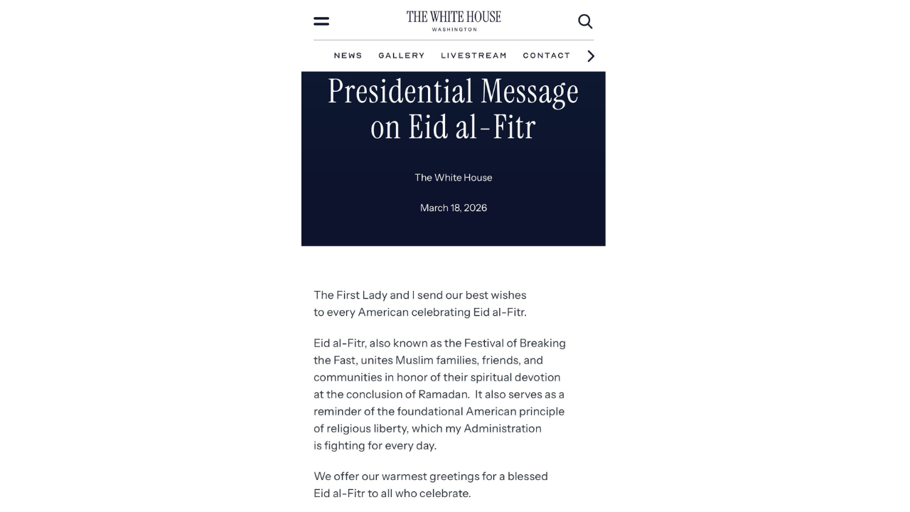 Washington: A greeting from the White House