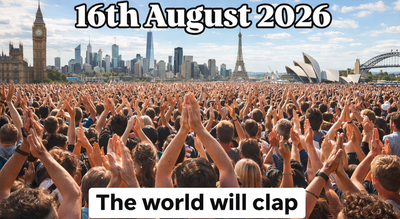 The agenda is a one-second global clap celebrating humanity and unity across the world. World Clap Day: ‘Imagine the entire planet clapping together at once,’ one-man's vision for 16 August 2026