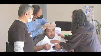 <p>Indian-origin New Jersey man Kishan Patel who was shot by off-duty NYPD officer rendering him paralyzed is back home from a rehab facility after two years. (Photo: 6 abc Philadelphia)</p>
<p>” decoding=”async” fetchpriority=”high”></p>
</div>
<div>
<p><span title= Can't walk: Indian-origin man Kishan Patel, shot by off-duty cop in road rage incident, returns to New Jersey home after two years