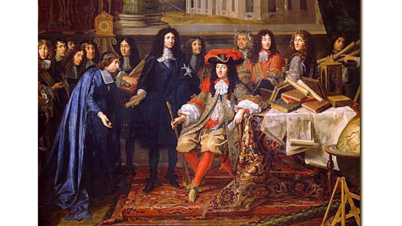 Louis XIV and his court at Versailles.