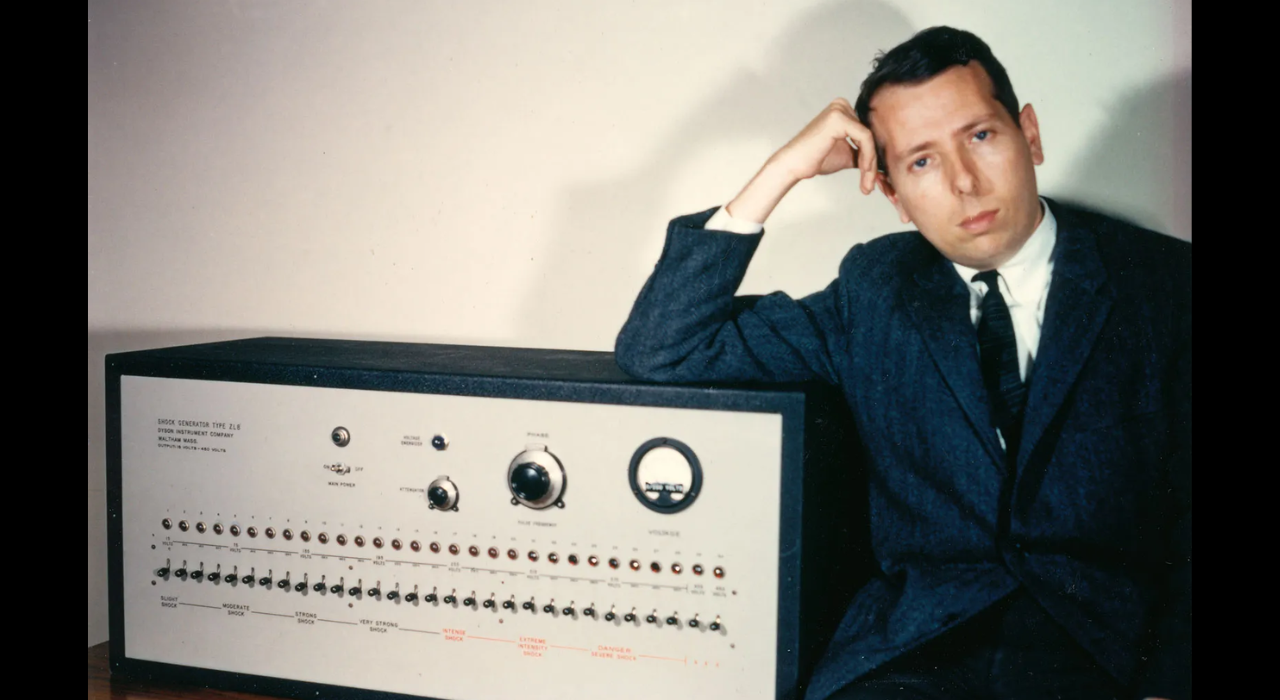Stanley Milgram American social psychologist Stanley Milgram with the “shock generator” used in his famous experiment at Yale University in the 1960s/ Image: Britannica Stanley Milgram