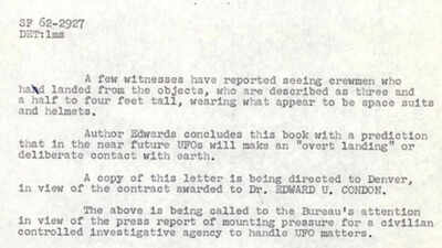 ‘Four feet tall, wearing space suits and helmets’: Newly released FBI UFO files reveal bizarre claims