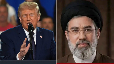 Donald Trump and Mojtaba Khamenei (R) Iran refutes Trump's 'largely negotiated' deal, claims to keep Hormuz control