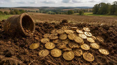AI Generated 141 gold coins found in a Luxembourg field reveal a lost Roman secret buried for 1,700 years