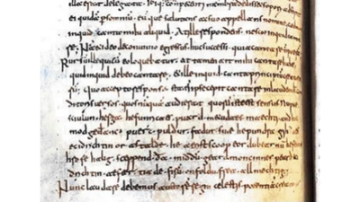 A rare copy of Caedmon’s Hymn is visible in the five lines above the final line of a page from an 8th-century manuscript copy of the Venerable Bede’s Ecclesiastical History of the English People (Image credit: AP) Experts stunned by a forgotten medieval book in Rome hiding oldest English poem