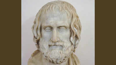 Euripides (Image: Wikipedia) Quote of the day by Euripides: “For in other ways a woman is full of fear, defenseless, dreads the sight of cold steel; but, when once she…”