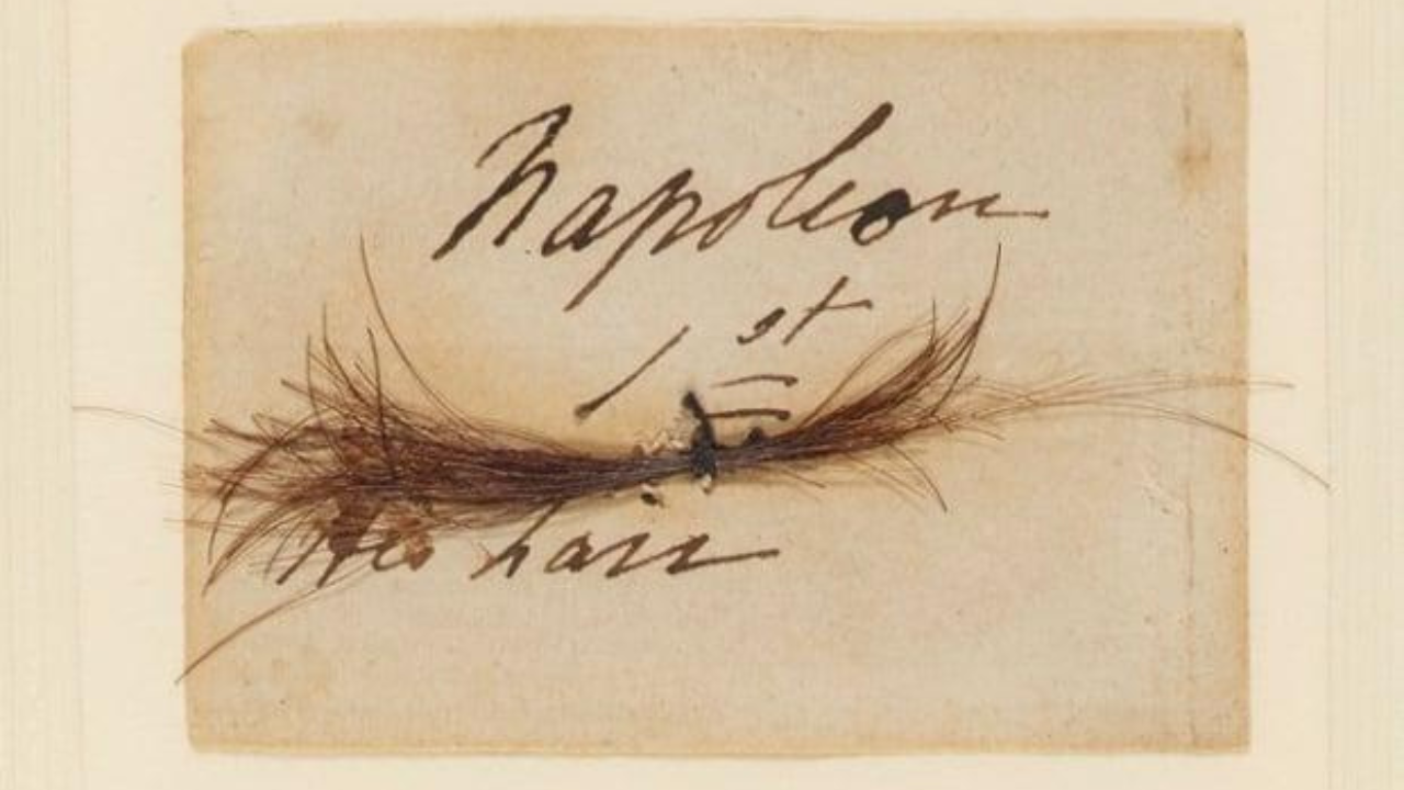 Napoleon's hair, taken from the battlefield at Waterloo. Image: The Royal Collection Trust Napoleon's hair, taken from the battlefield at Waterloo. Photo: the Royal Collection Trust