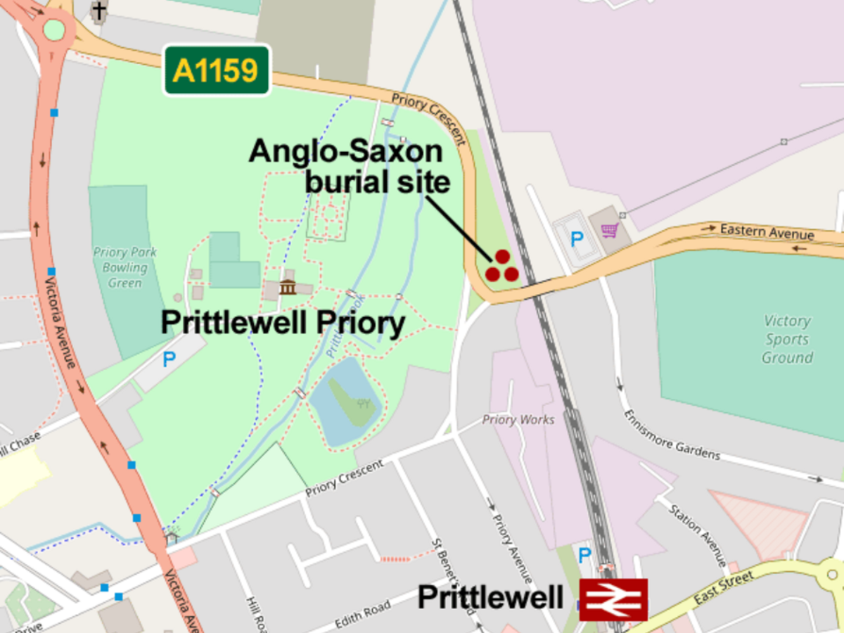 Prittlewell Anglo-Saxon burial map| Image Credit: Wikimedia Commons Prittlewell Anglo-Saxon burial map