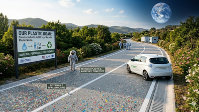 Image: AI Generated “Rubbish roads” in Nepal: Turning plastic waste into roads to create cleaner cities