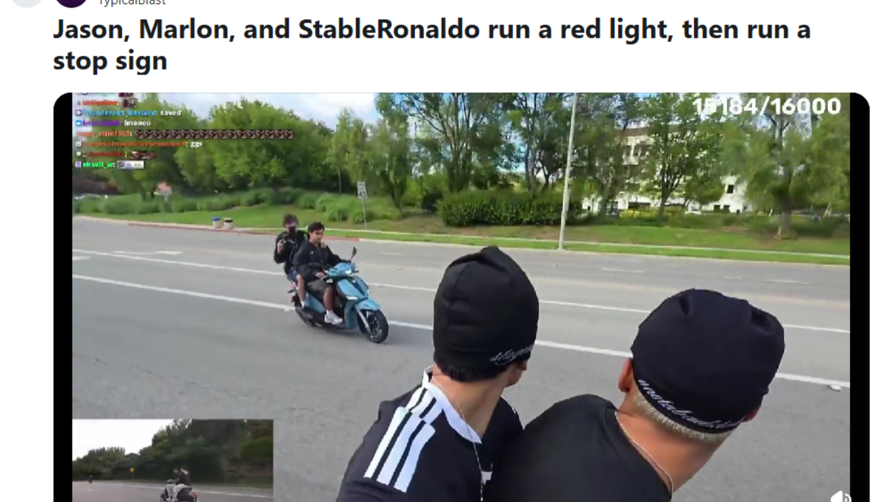Traffic violations on stream spark major backlash against JasonTheWeen and group