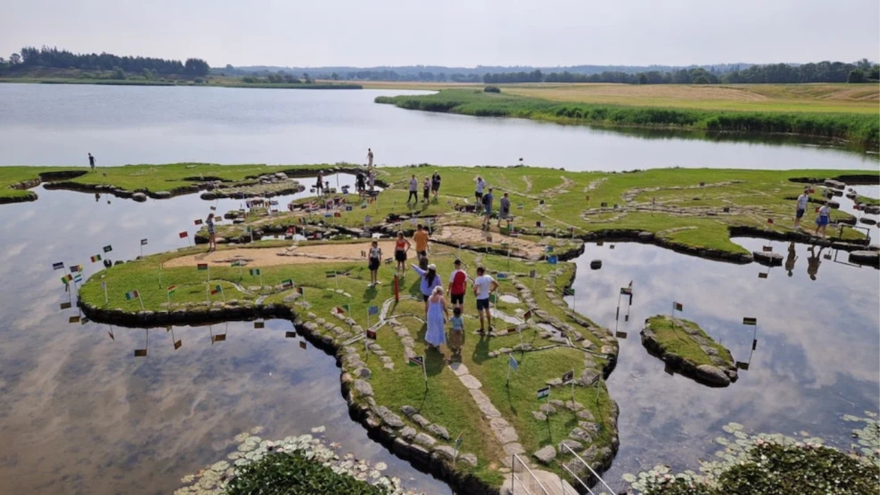 ‘World inside water’: Danish farmer built an entire world map inside a lake using rocks