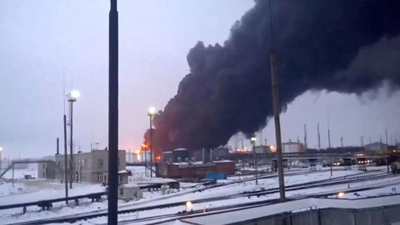 Representative image (Ukrainian drones hit Russia) Ukraine drone strike kills one, hits oil facility in Russia