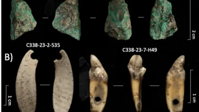 Image: Frontiers in Environmental Archaeology A child's tooth and mysterious green stones expose a 5,500-year-old secret hidden in a mountain cave