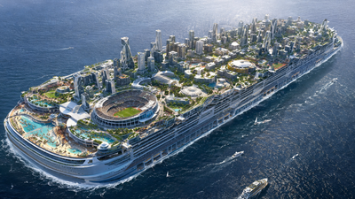 A floating city: Inside $16 billion megaship that could house 80,000 people, complete with schools, restaurants and a 15,000-seat stadium