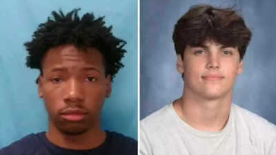 Karmelo Anthony's (left) found guilty of the murder of Austin Metcalf in Texas. Karmelo Anthony found guilty of murdering Texas teen Austin Metcalf at school track meet